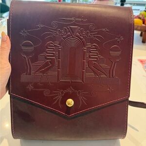 Elegant Burgundy Leather women's Backpack